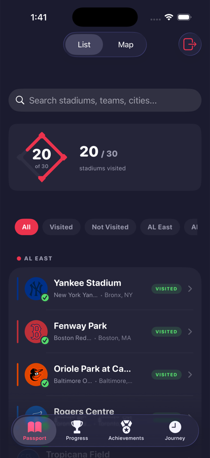 DiamondPassport stadium list
