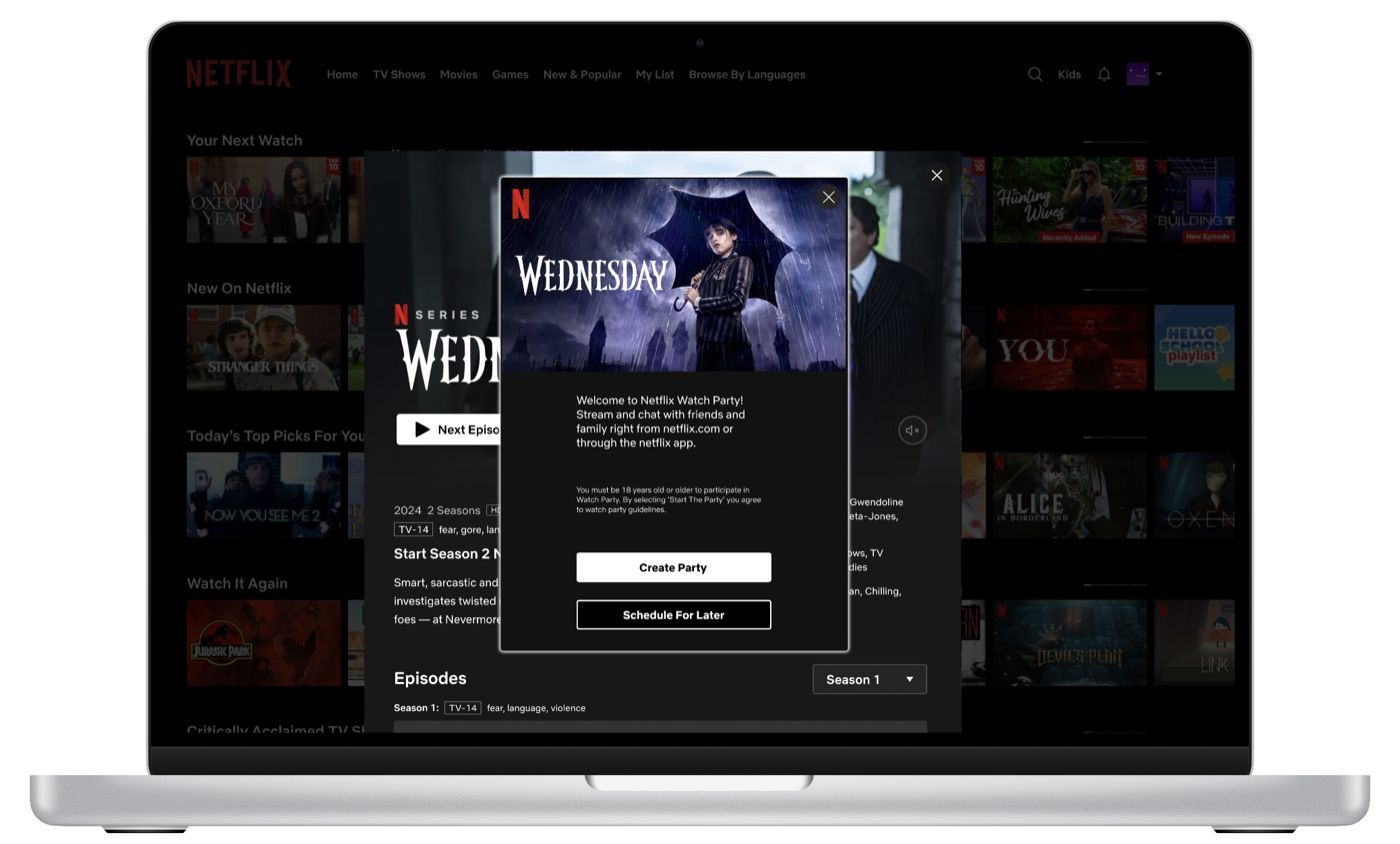 Netflix Watch Party feature design
